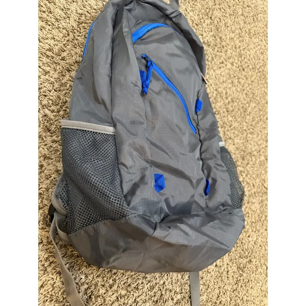 Costco Packable Backpack Gray and Blue